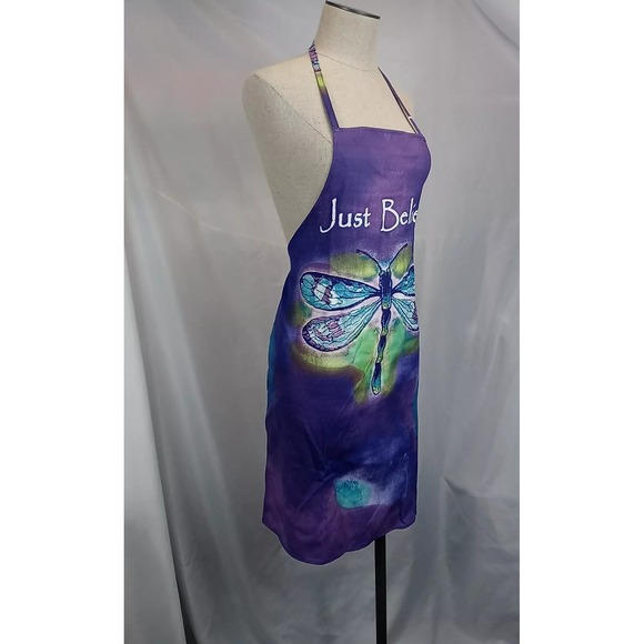 Dragonfly Apron Just‎ Believe Pretty Purple Enchanted Stylish All Purpose Apron - Picture 12 of 15